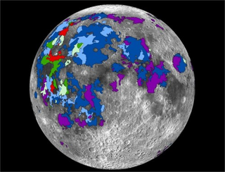 Map of basaltic lavas that produced gases on the Moon’s visible side. (Image: Debra Needham)